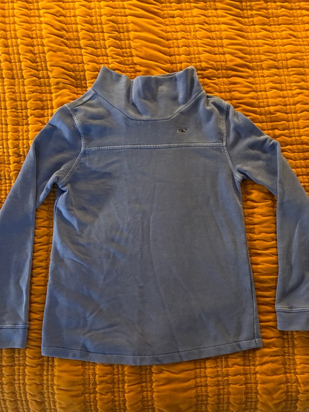Vineyard Vines Blue Girls Long Sleeve Mock-neck Top